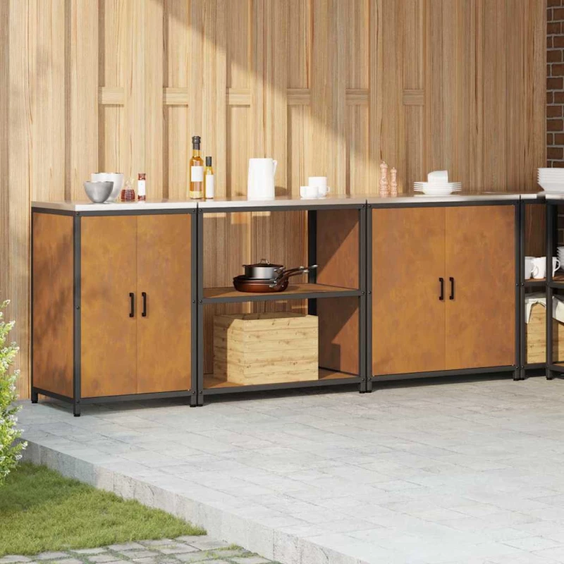 vidaXL Σετ Αποθήκευσης Κουζίνας Άλλο 3 pcs Σκ rusty 240 x 50 x 92 εκ