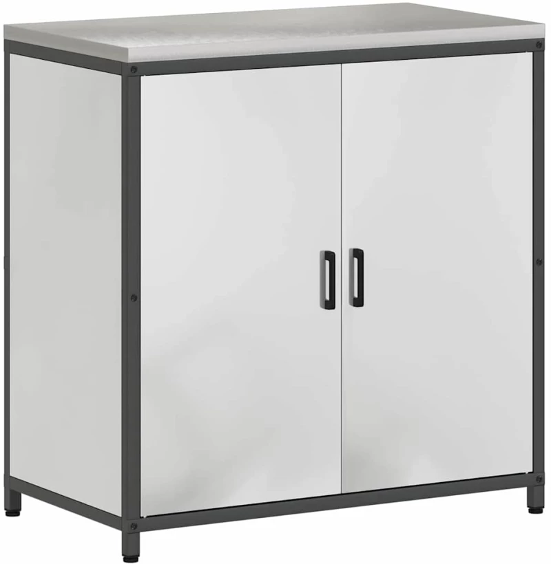 vidaXL Σετ Αποθήκευσης Κουζίνας με ράφι 2 pcs Ασημί 150 x 50 x 92 εκ.