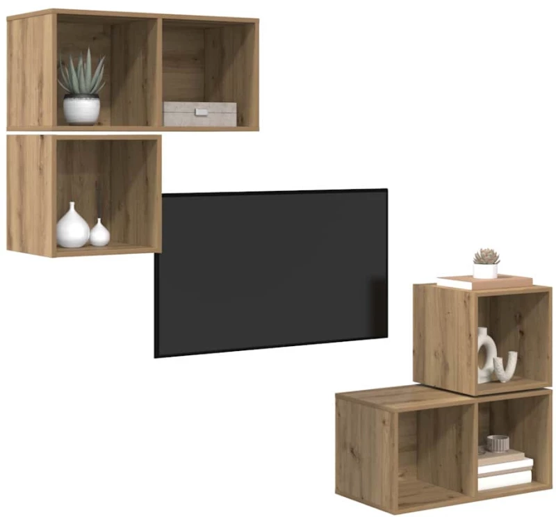 vidaXL Σετ επίπλου τηλεόρασης 4 pcs artisan δρυς 37 x 37 x 72 εκ