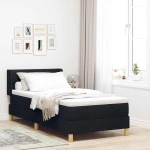 vidaXL Κρεβάτι με ελατήρια με στρώμα Μαύρο 100 x 200 cm ξύλο