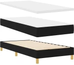 vidaXL Κρεβάτι με ελατήρια με στρώμα Μαύρο 100 x 200 cm ξύλο
