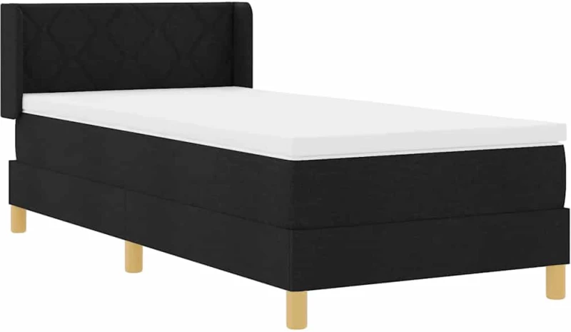 vidaXL Κρεβάτι με ελατήρια με στρώμα Μαύρο 100 x 200 cm ξύλο