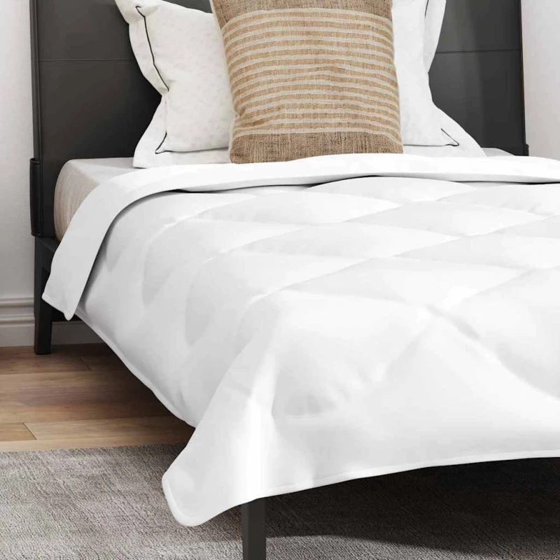 vidaXL Διπλωμένη Κουβέρτα Όλων των Εποχών 2 pcs Λευκό 155 x 220 cm