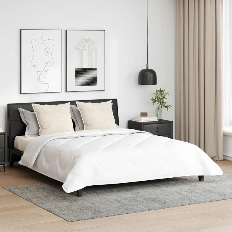 vidaXL Πάπλωμα με μαξιλάρι 3 pcs Λευκό 200 x 220 cm Μικροΐνες