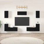 vidaXL Σετ επίπλου τηλεόρασης 7 pcs Μαύρη δρυς 80 x 30 x 30 εκ