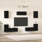 vidaXL Σετ επίπλου τηλεόρασης 7 pcs Μαύρη δρυς 80 x 30 x 30 εκ