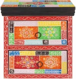 vidaXL Κομοδίνο 2 pcs Πολύχρωμο 40 x 30 x 40 εκ Μασίφ ξύλο μάνγκο