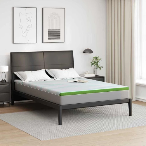 vidaXL Στρώματα Λευκό και Πράσινο 140 x 190 cm