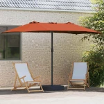 vidaXL Ομπρέλα Κήπου Τερακότα 385 x 209 x 244 εκατοστά ύφασμα