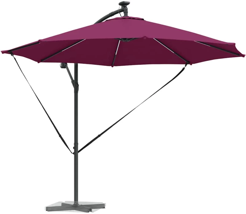 vidaXL Ομπρέλα Cantilever Banana Μπορντό 294 x 294 x 248 cm