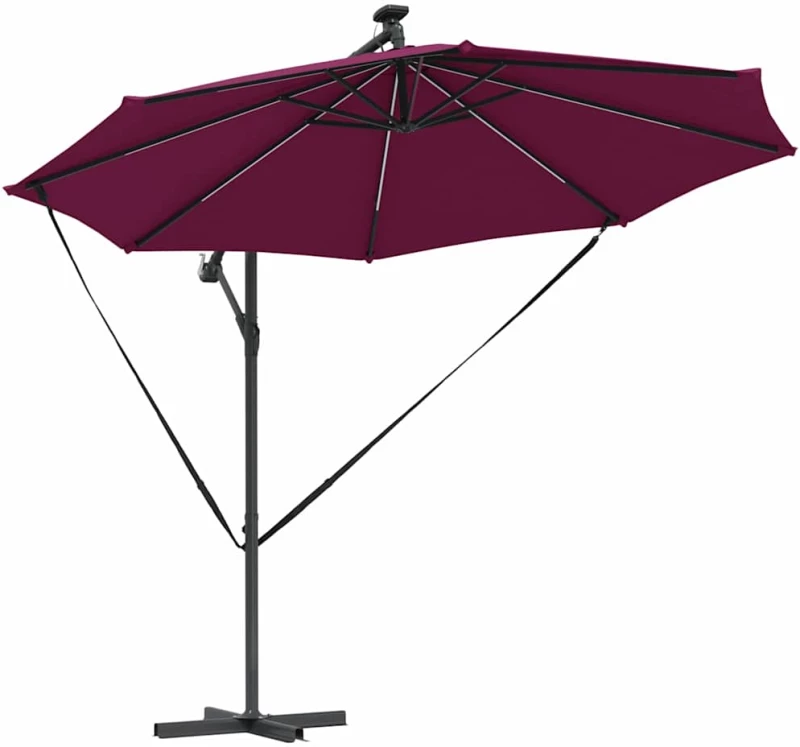 vidaXL Ομπρέλα Cantilever Banana Μπορντό 294 x 294 x 248 cm