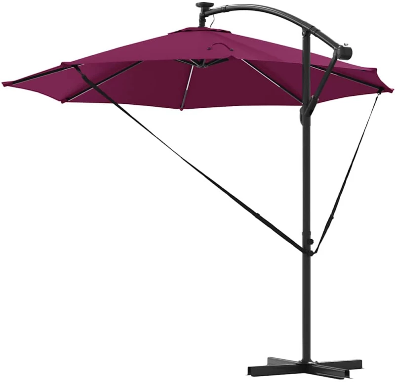 vidaXL Ομπρέλα Cantilever Banana Μπορντό 294 x 294 x 248 cm