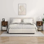 vidaXL Κομοδίνο 2 pcs Καπνιστή δρυς 38 x 31 x 61 εκ Επεξεργασμένο ξύλο