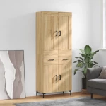 vidaXL Ντουλάπι Sonoma δρυς 69,5 x 34 x 180 εκ. από Επεξεργασμένο Ξύλο