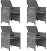 vidaXL Σετ Τραπεζαρίας Κήπου 9 τεμ. Γκρι Συνθετικό Ρατάν με Μαξιλάρια