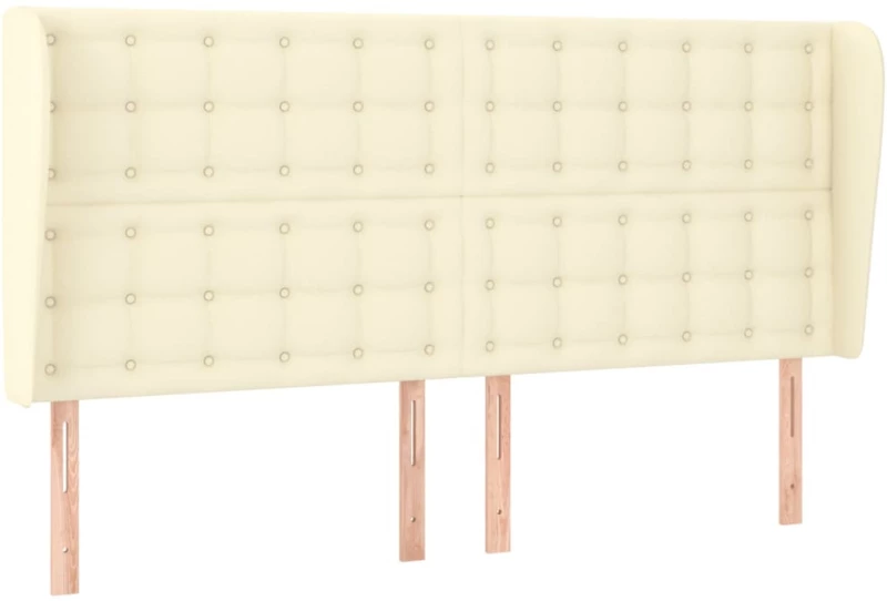 vidaXL Κεφαλάρι με Πτερύγια Κρεμ 183x23x118/128 εκ. Συνθετικό Δέρμα