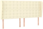 vidaXL Κεφαλάρι με Πτερύγια Κρεμ 183x23x118/128 εκ. Συνθετικό Δέρμα