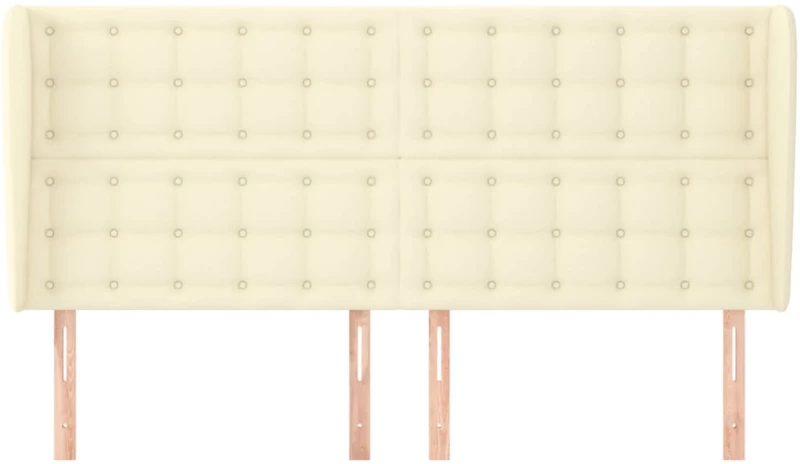 vidaXL Κεφαλάρι με Πτερύγια Κρεμ 183x23x118/128 εκ. Συνθετικό Δέρμα