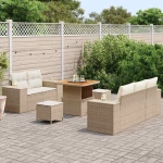 vidaXL Σετ Καναπέ Κήπου 8 pcs μπεζ και κρεμ 80 x 80 x 71 cm