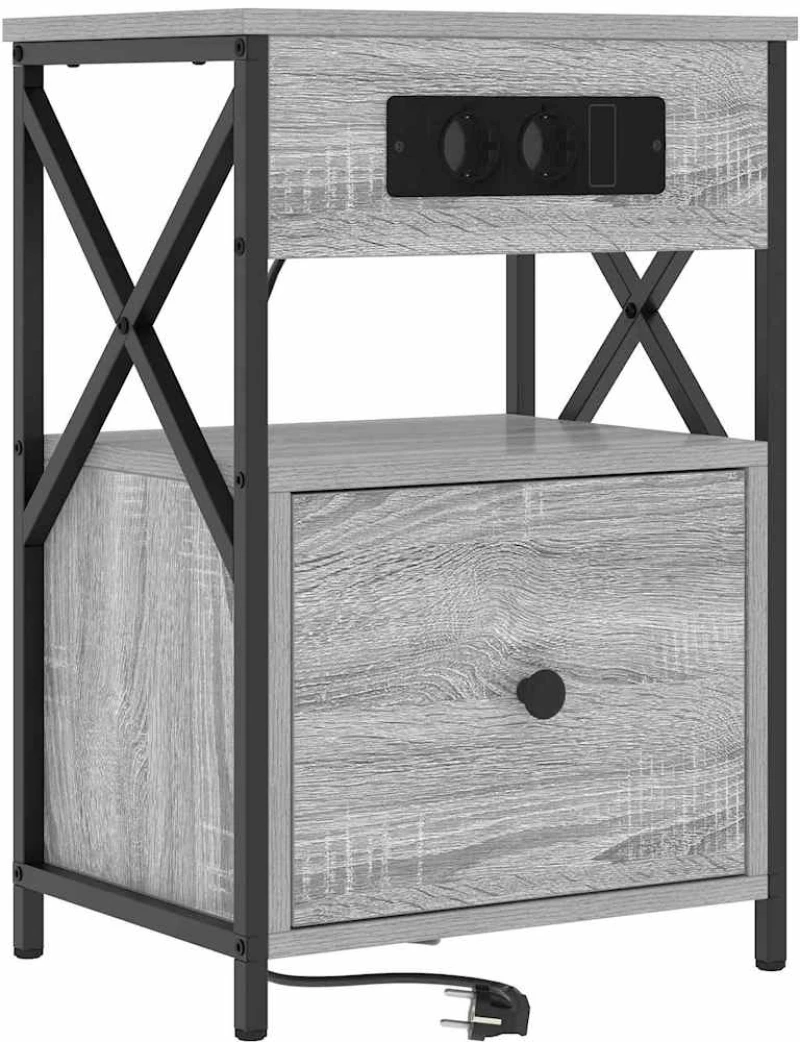 vidaXL Κομοδίνο Γκρι sonoma 40 x 31 x 60 εκ. Επεξεργασμένο ξύλο