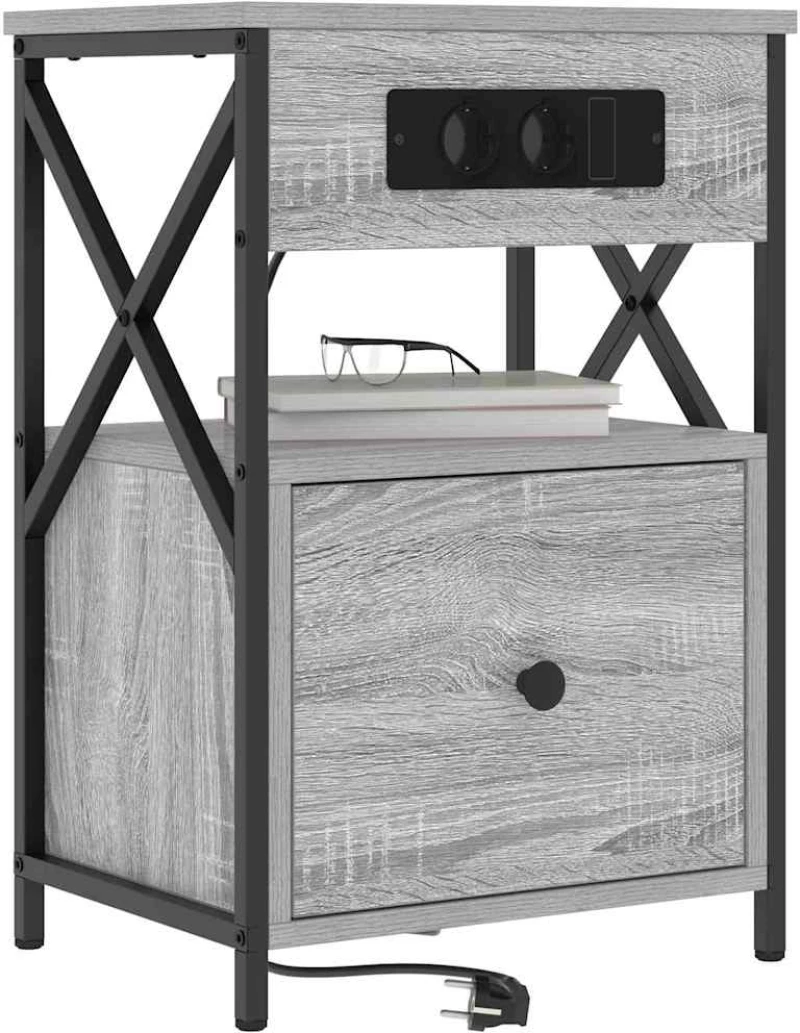 vidaXL Κομοδίνο Γκρι sonoma 40 x 31 x 60 εκ. Επεξεργασμένο ξύλο