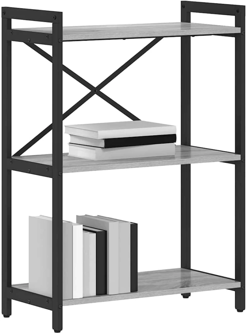 vidaXL Βιβλιοθήκη Γκρι sonoma 60 x 30 x 83 εκ Επεξεργασμένο ξύλο
