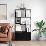 vidaXL Ράφι Βιβλίων Μαύρη δρυς 80 x 30 x 155.5 εκ Επεξεργασμένο ξύλο