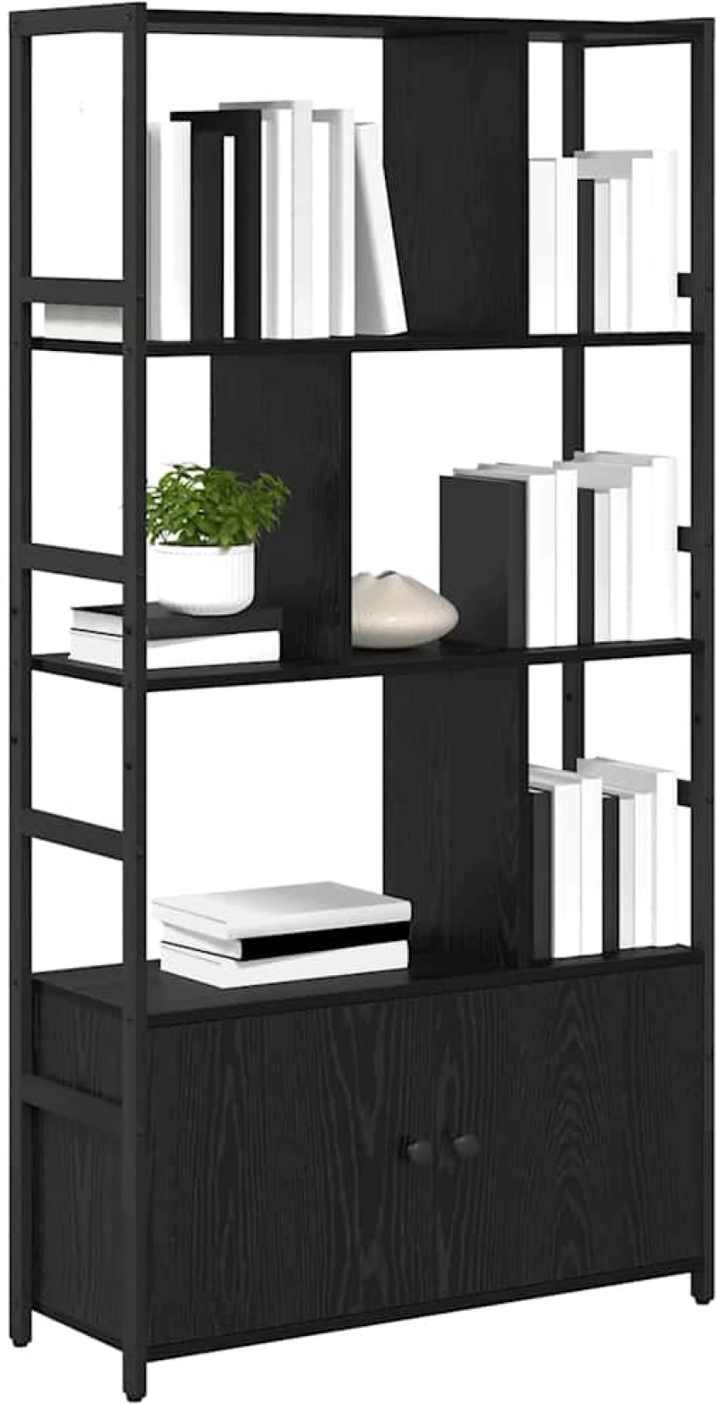 vidaXL Ράφι Βιβλίων Μαύρη δρυς 80 x 30 x 155.5 εκ Επεξεργασμένο ξύλο
