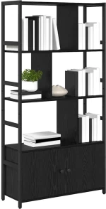 vidaXL Ράφι Βιβλίων Μαύρη δρυς 80 x 30 x 155.5 εκ Επεξεργασμένο ξύλο