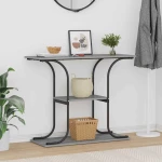 vidaXL Τραπέζι κονσόλας με ράφι Γκρι sonoma 101 x 35 x 80.5 εκ