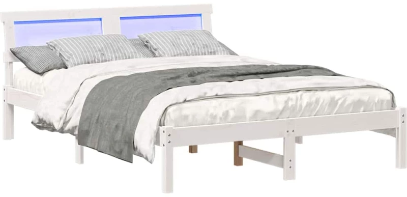 vidaXL Σκελετός Κρεβατιού Λευκό 120 x 200 cm Μασίφ ξύλο πεύκου