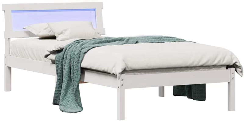 vidaXL Σκελετός Κρεβατιού Λευκό 90 x 190 cm Μασίφ ξύλο πεύκου