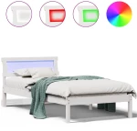 vidaXL Σκελετός Κρεβατιού Λευκό 90 x 190 cm Μασίφ ξύλο πεύκου