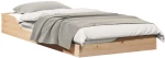 vidaXL Κρεβάτι δαπέδου Καφέ 75 x 190 cm Μασίφ ξύλο πεύκου