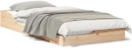 vidaXL Κρεβάτι δαπέδου Καφέ 75 x 190 cm Μασίφ ξύλο πεύκου