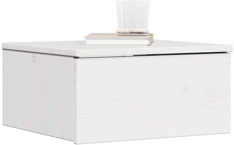 vidaXL Κομοδίνο 2 pcs Λευκό 37 x 35 x 18.5 εκ Μασίφ ξύλο πεύκου