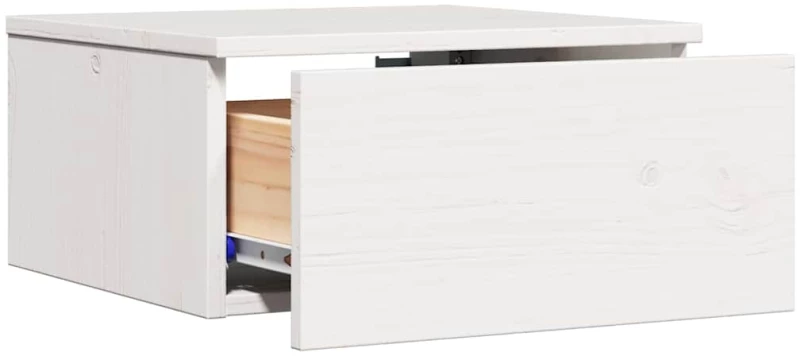 vidaXL Κομοδίνο 2 pcs Λευκό 37 x 35 x 18.5 εκ Μασίφ ξύλο πεύκου