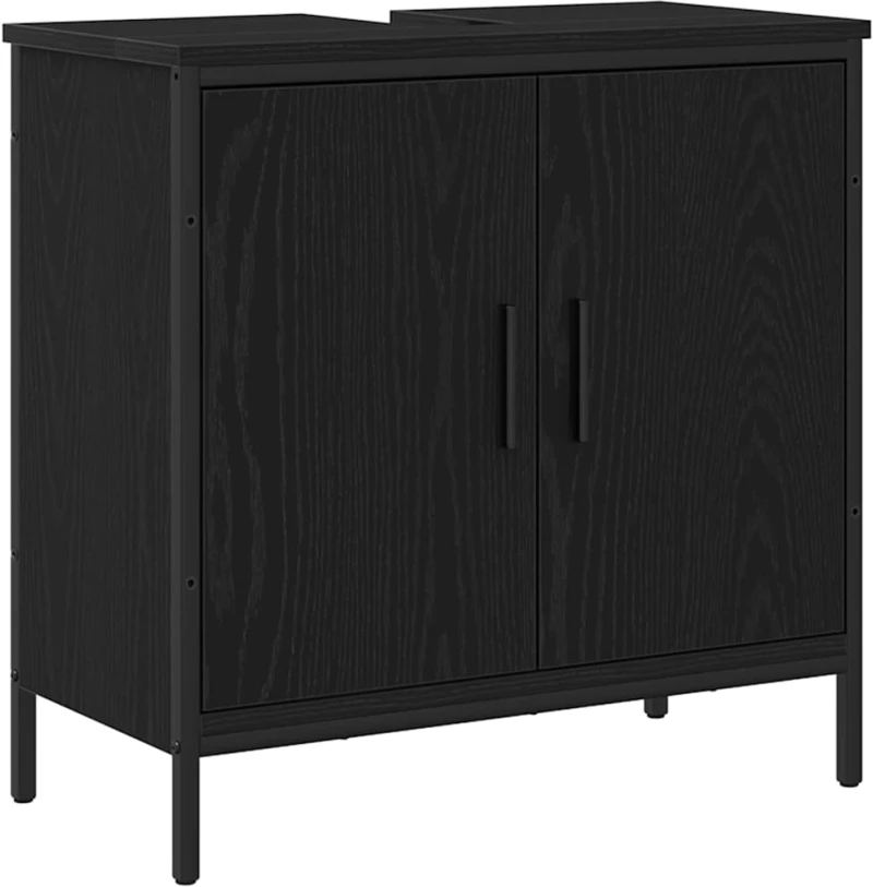 vidaXL Σετ Επίπλων Μπάνιου με αποθήκευση 3 pcs Μαύρο 80 x 30 x 44 εκ.