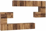 vidaXL Σετ επίπλου τηλεόρασης 10 pcs Παλαιό ξύλο 60 x 30 x 30 cm