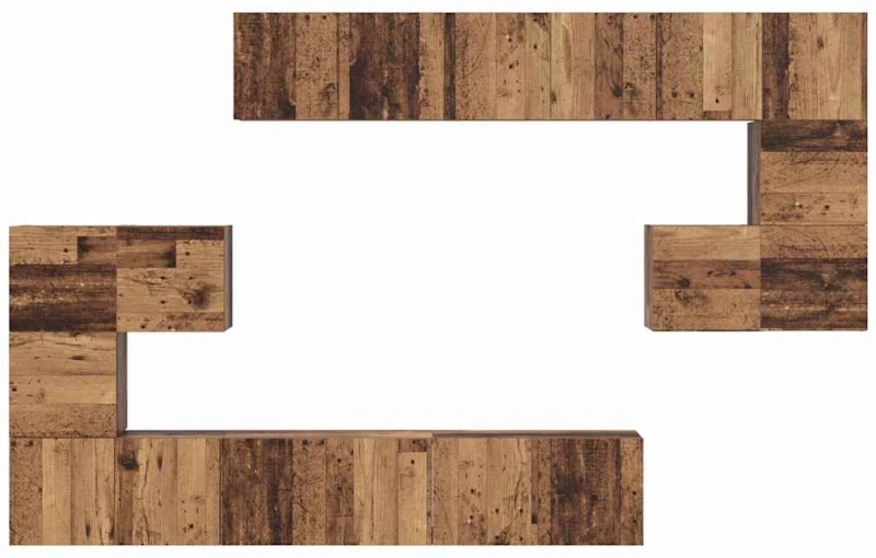 vidaXL Σετ επίπλου τηλεόρασης 10 pcs Παλαιό ξύλο 60 x 30 x 30 cm
