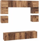 vidaXL Σετ επίπλου τηλεόρασης 8 pcs Παλαιό ξύλο 80 x 30 x 30 εκ