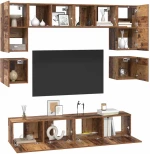 vidaXL Σετ επίπλου τηλεόρασης 8 pcs Παλαιό ξύλο 80 x 30 x 30 εκ
