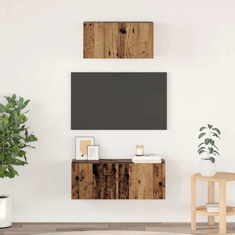 vidaXL Σετ επίπλου τηλεόρασης 2 pcs Παλαιό ξύλο 80 x 30 x 30 εκ