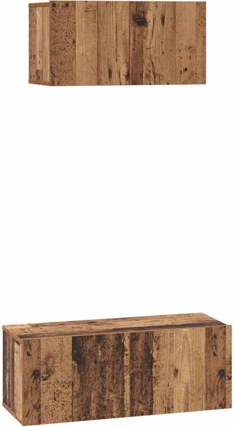 vidaXL Σετ επίπλου τηλεόρασης 2 pcs Παλαιό ξύλο 80 x 30 x 30 εκ