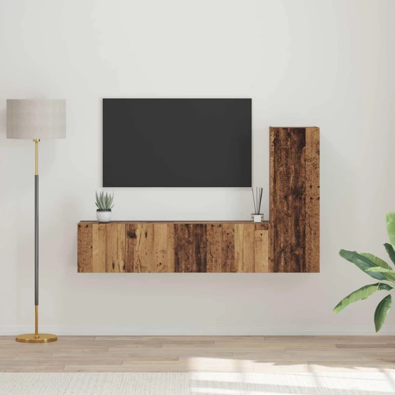 vidaXL Σετ επίπλου τηλεόρασης 3 pcs Παλαιό ξύλο 60 x 30 x 30 cm