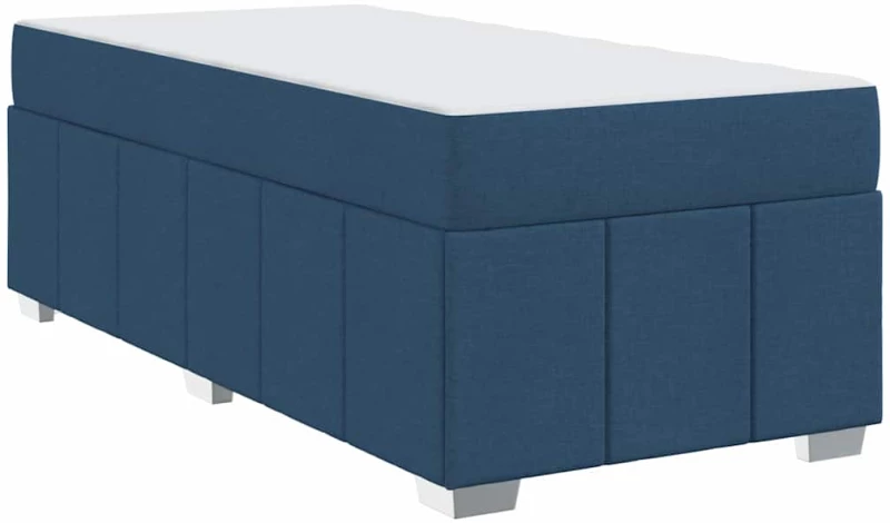 vidaXL Σκελετός Κρεβατιού με στρώμα Μπλε 90 x 200 cm ύφασμα