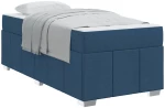 vidaXL Σκελετός Κρεβατιού με στρώμα Μπλε 90 x 200 cm ύφασμα