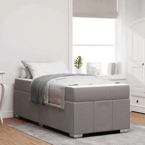 vidaXL Σκελετός Κρεβατιού με στρώμα Taupe 100 x 200 cm ύφασμα