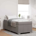vidaXL Σκελετός Κρεβατιού με στρώμα Taupe 100 x 200 cm ύφασμα