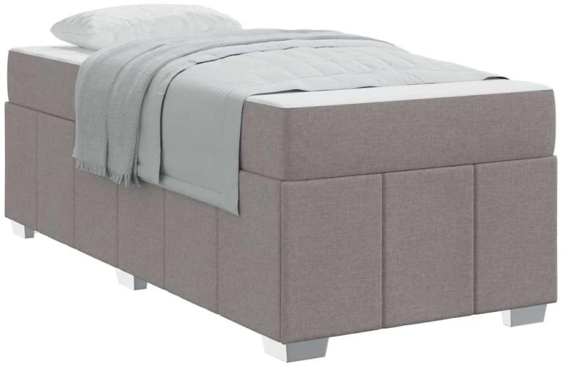 vidaXL Σκελετός Κρεβατιού με στρώμα Taupe 100 x 200 cm ύφασμα
